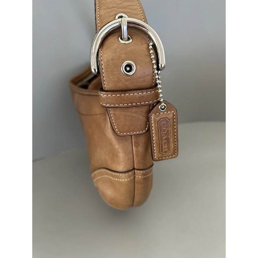 Vintage Coach Soho Shoulder Bag Saddle Brown Camel Tan Leather Purse Y2K 9541